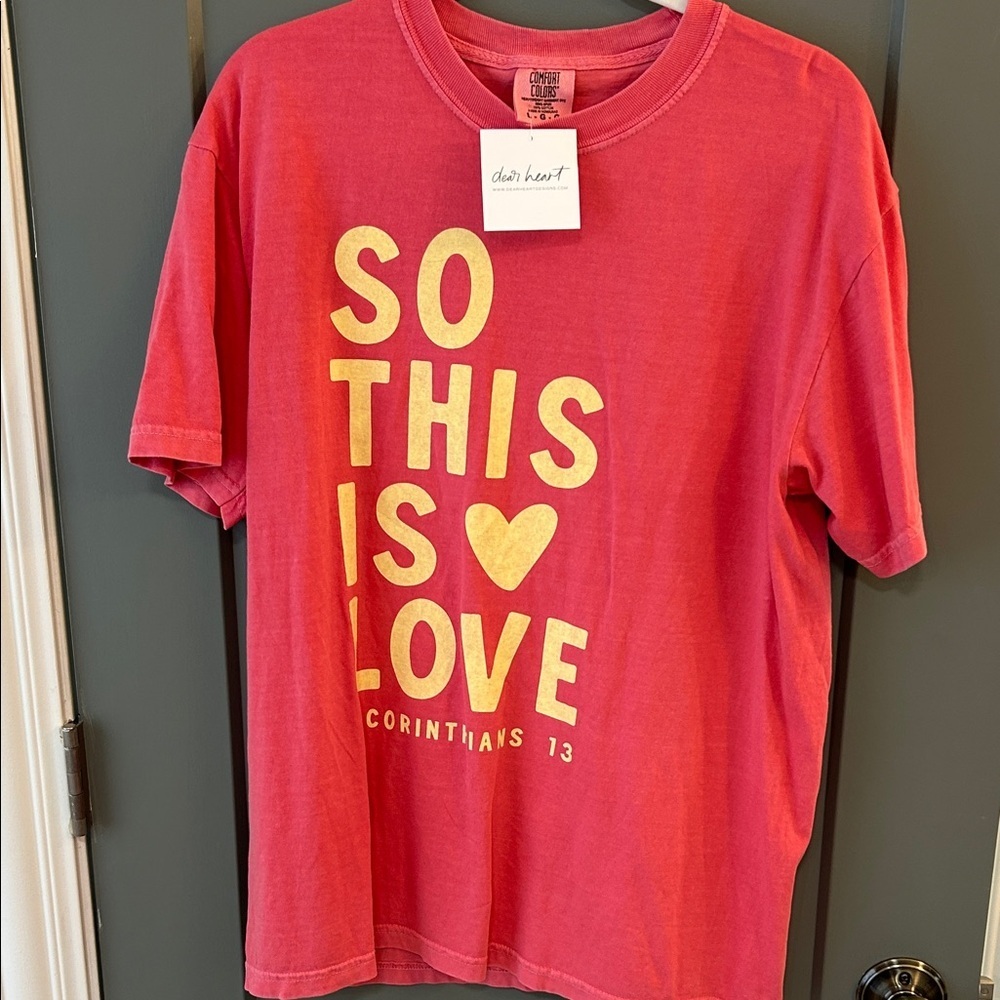 Comfort Colors Dear Heart Love Print tee size large New